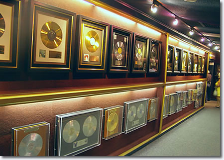 Elvis Presley's Gold Records on display at Graceland.